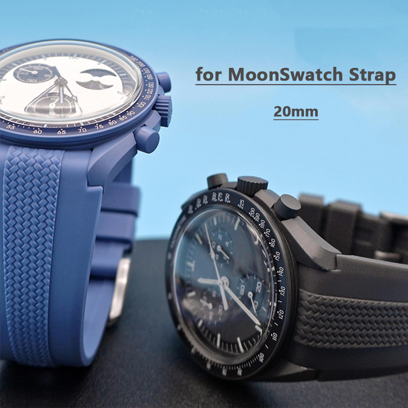 Omega Watch Speedmaster - حزام مطاطي لساعة Swatch X Omega