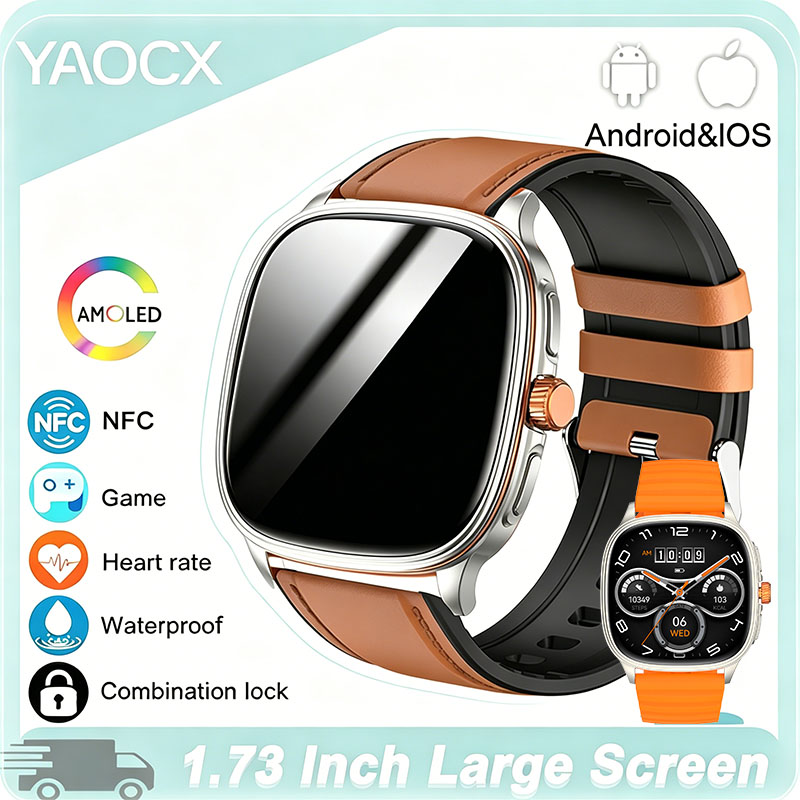 Smartwatch Professional Watches For Men - ساعة ذكية YAOCX HK73 AMOLED للرجال