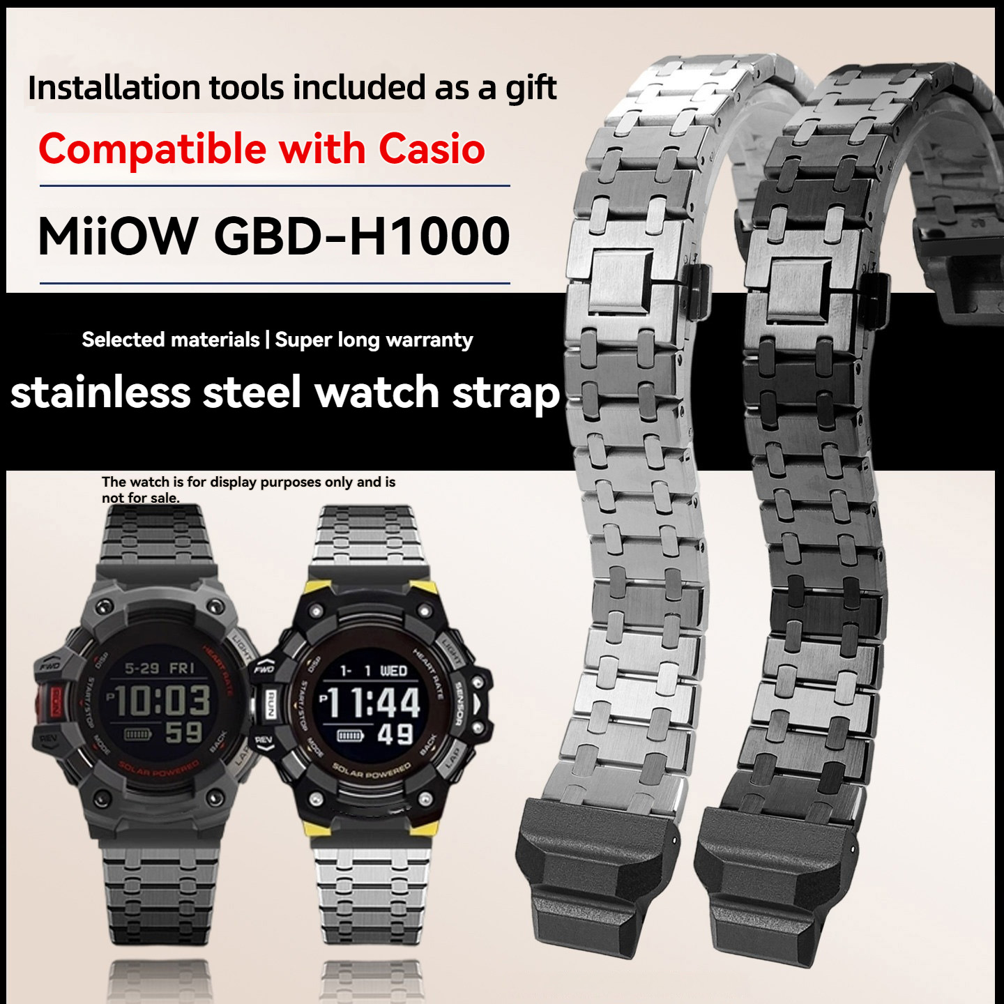 Smartwatch Casio Watches For Men - حزام ساعة من الفولاذ المقاوم للصدأ