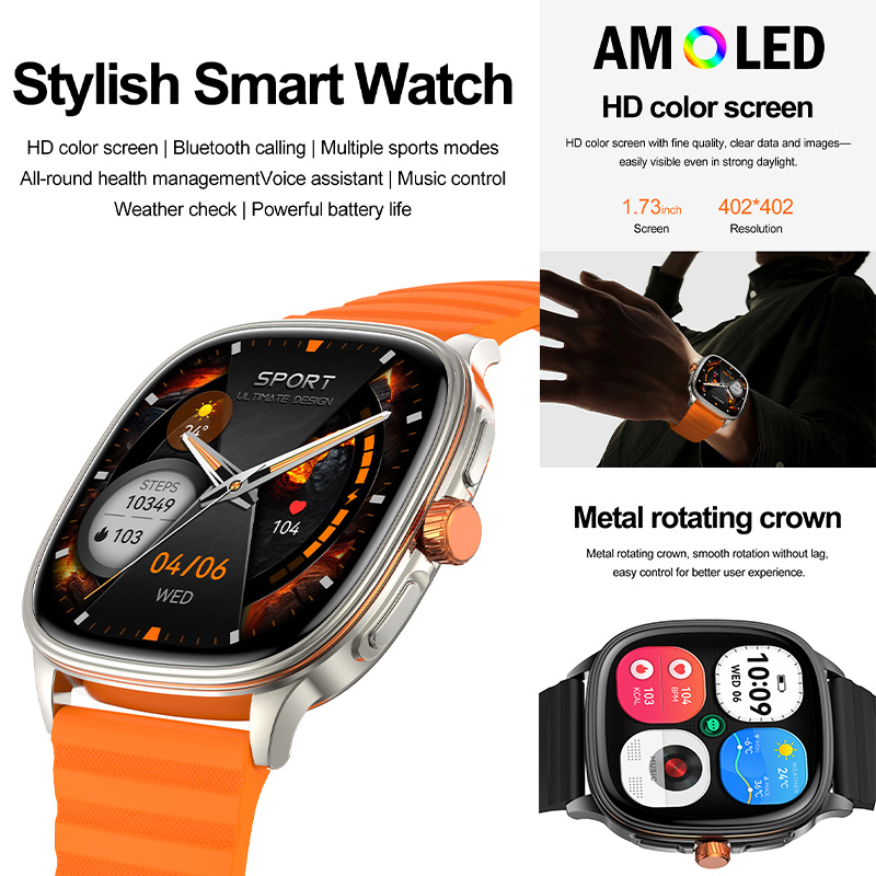 ساعة ذكية YAOCX HK73 AMOLED لل - مراجعة Smartwatch Professional Watches For Men وسعره