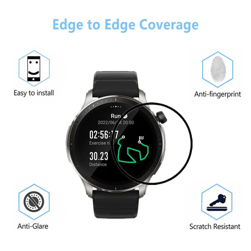 غشاء منحني عالي الدقة مضاد للخ - مراجعة Smartwatch Watches Amazfit وسعره