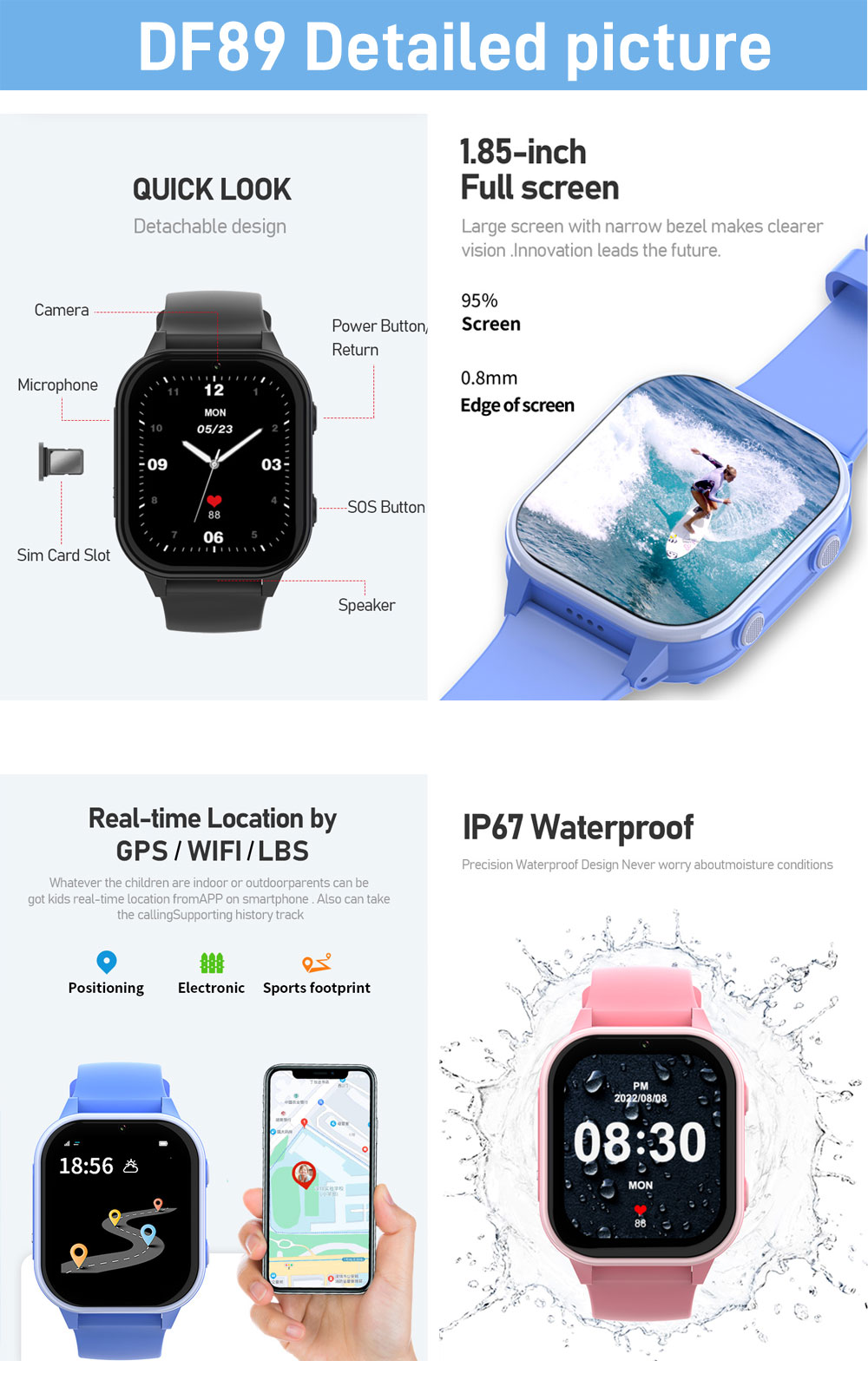 2G 4G الاطفال ساعة ذكية الهاتف - مراجعة Smartwatch Watches For Kid Girl وسعره