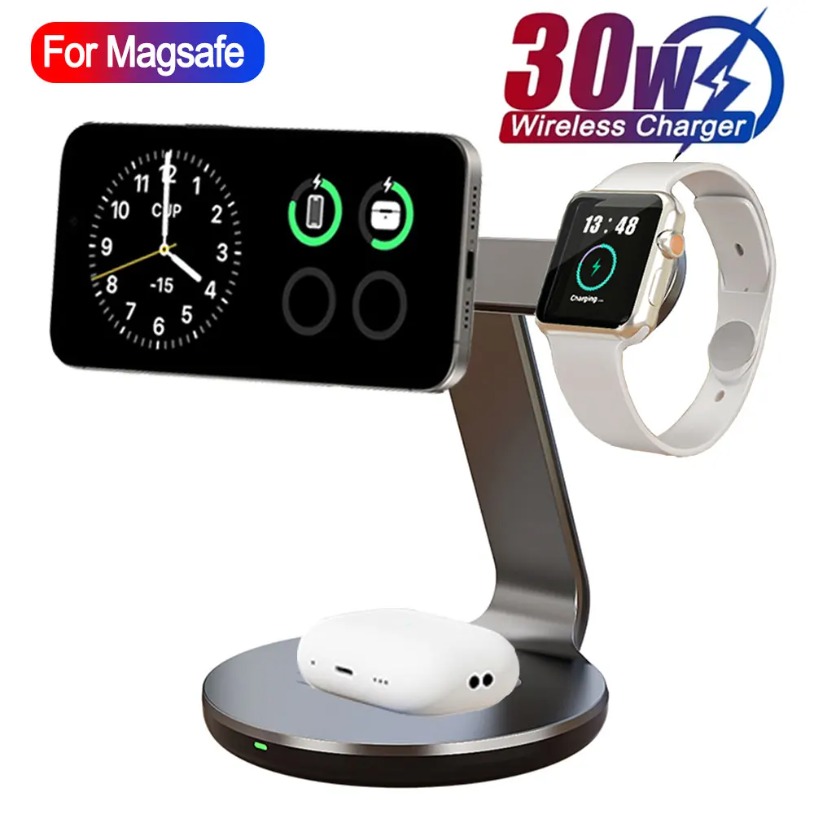 30 واط 3 في 1 محطة شحن سريعة ح - مراجعة Watch 7 Smartwatch Iphone وسعره